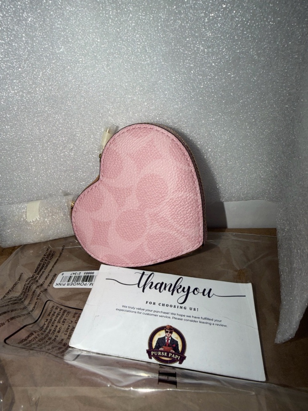 NWT 2026 Coach Powder Pink Heart Bag Charm CEA22 SAMEDAY SHIPPING - Picture 2 of 3